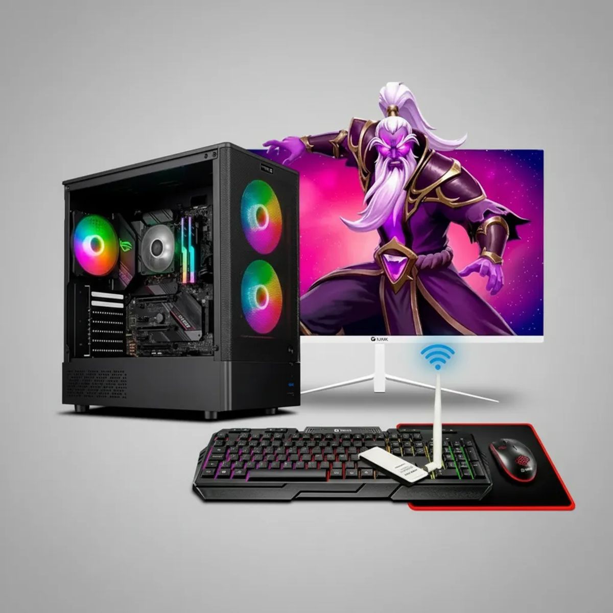 GENERICO - Pc Gamer  con Monitor 22" Amd Ryzen 5 16gb RAM 512gb SSD GPU VRAM 6GB
