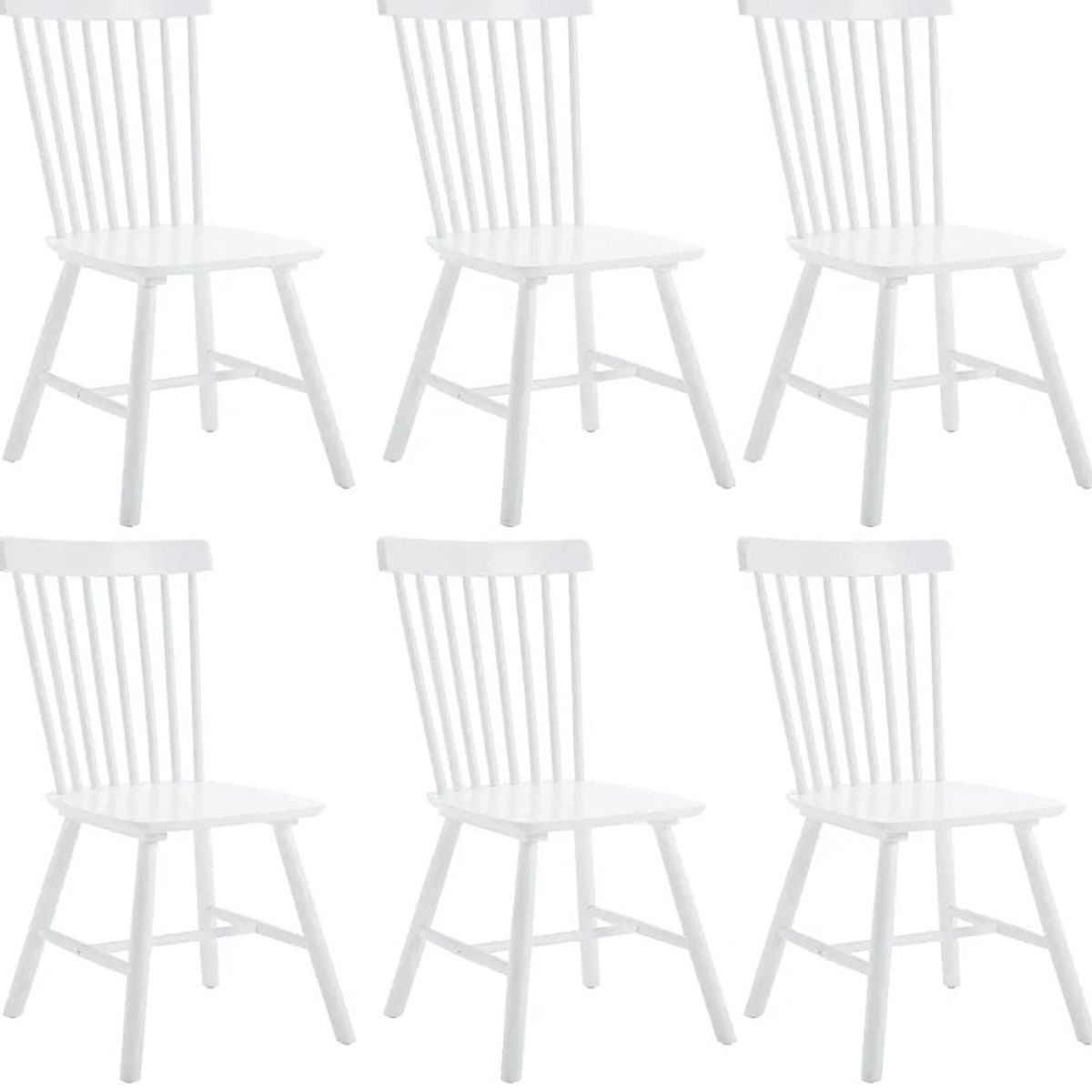 HABITA2 CHILE - Pack 6 Silla de Comedor Windsor de Madera Blanco
