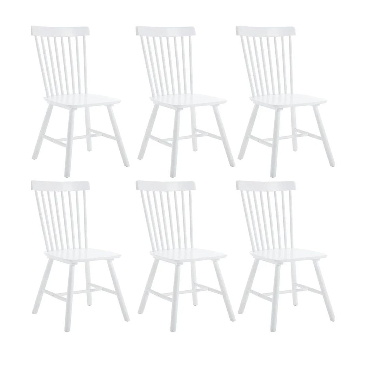 HABITA2 CHILE - Pack 6 Silla de Comedor Windsor de Madera Blanco