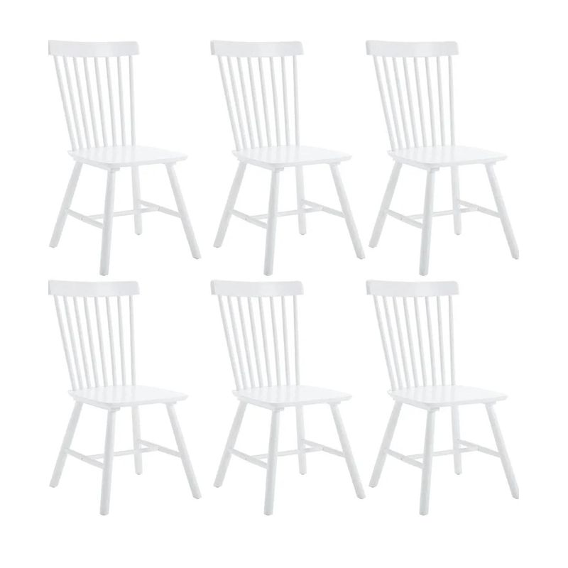 GENERICO - Pack 6 Silla de Comedor Windsor de Madera Blanco