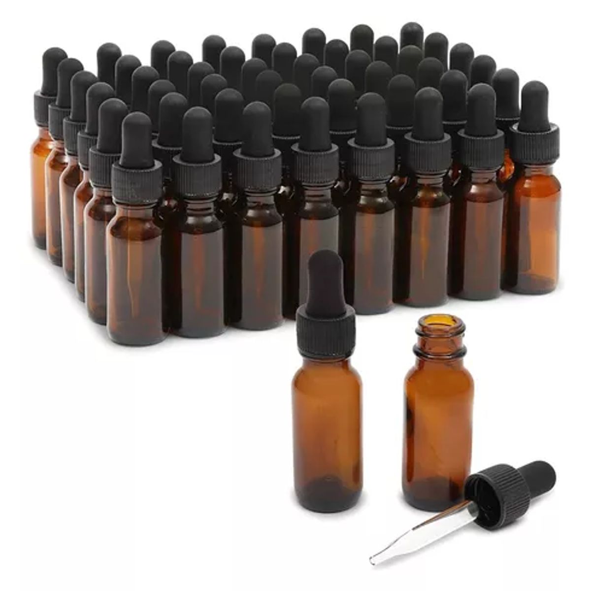 GENERICO - Pack 25 Frascos De Vidrio Con Gotario 30ml Ambar