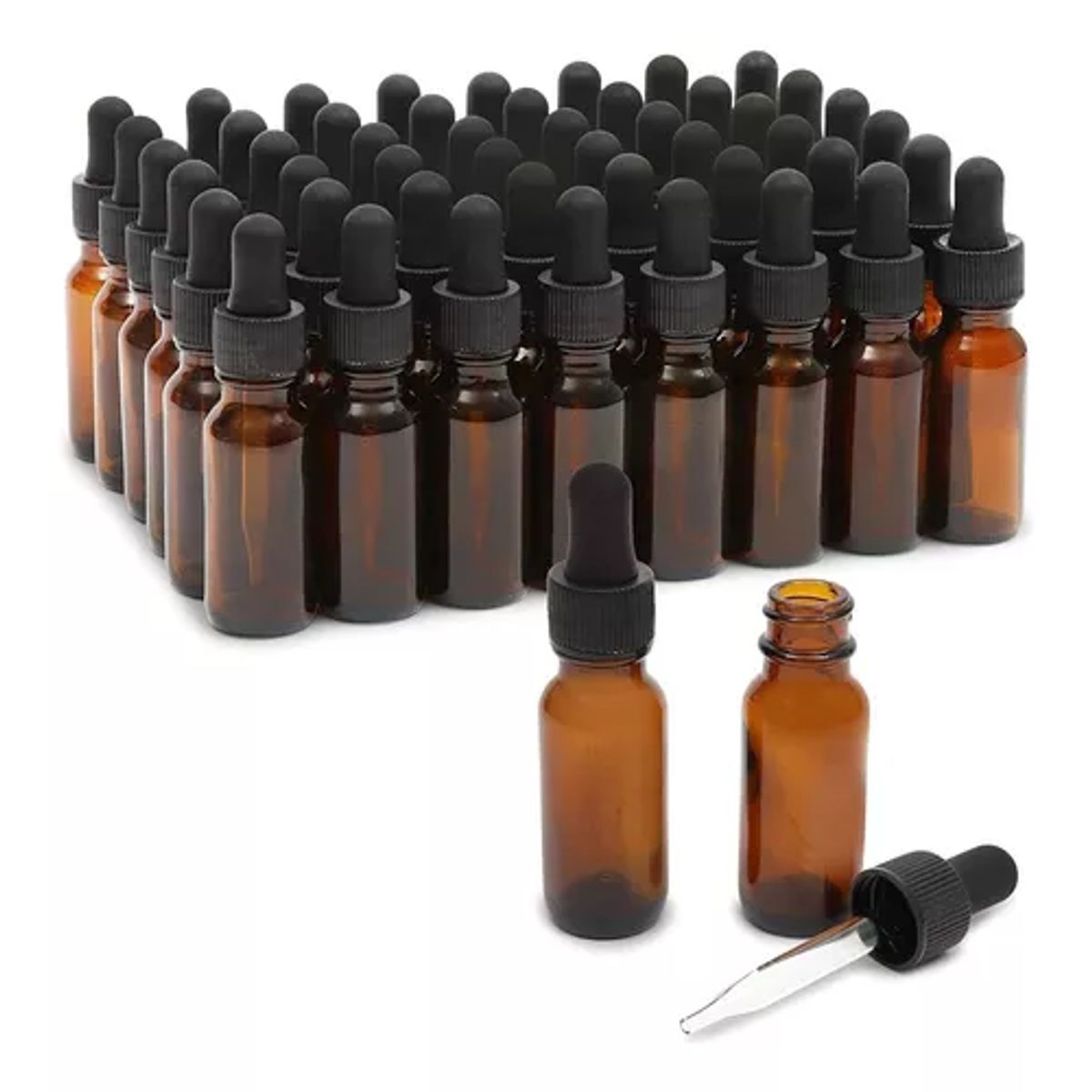 GENERICO - Pack 25 Frascos De Vidrio Con Gotario 30ml Ambar