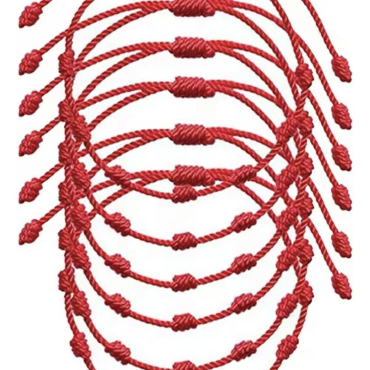 GENERICO - Pack 6 Pulseras Hilo Rojo 7 Nudos De Protección Y Suerte