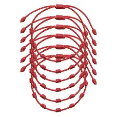 GENERICO - Pack 6 Pulseras Hilo Rojo 7 Nudos De Protección Y Suerte