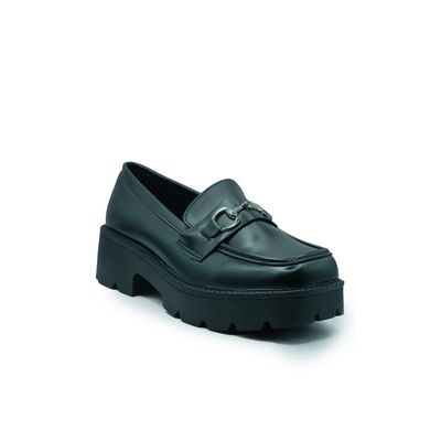 Imagen 2 del producto Mocasin negro con plataforma vintage hebilla