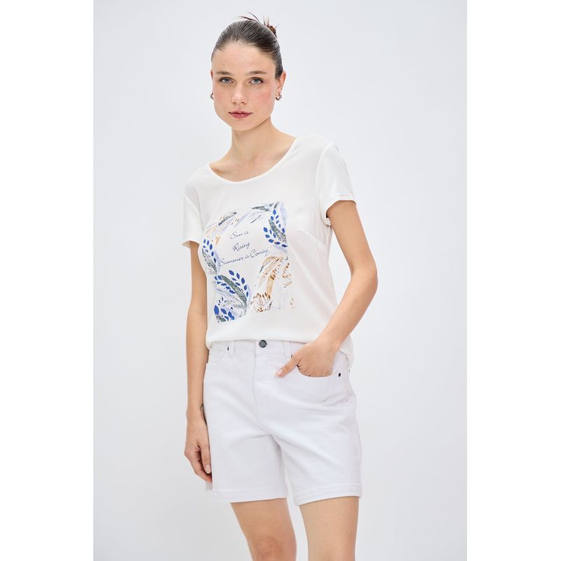 IO - Polera Manga Corta Blanco Mujer Io