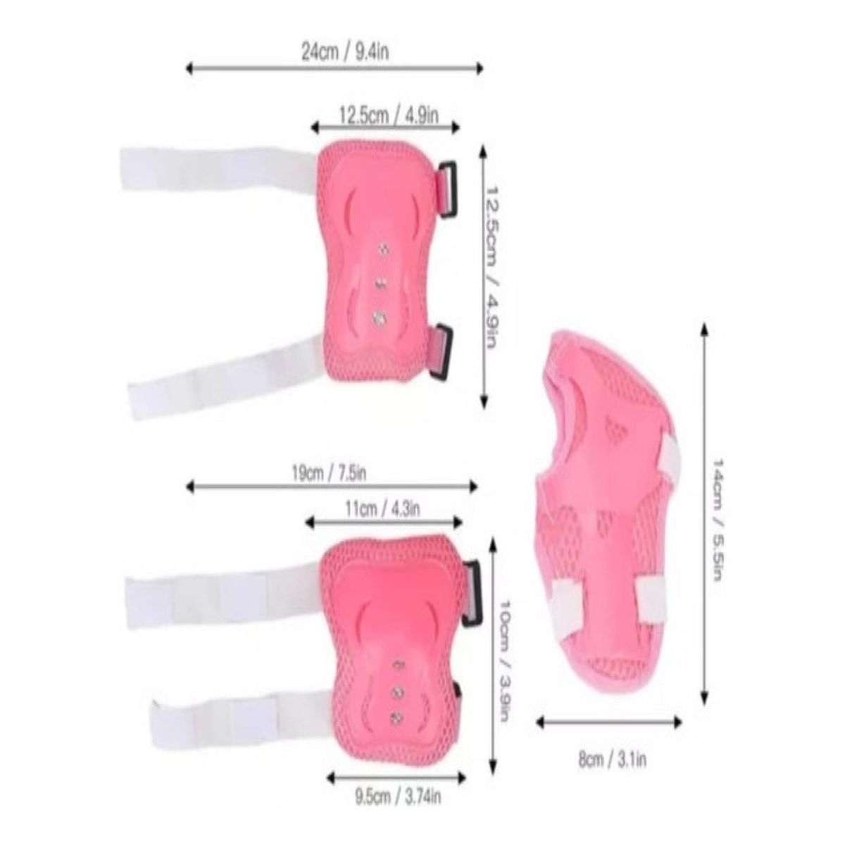 GENERICO - Kit Protección Rosado para Patines Niña Completo