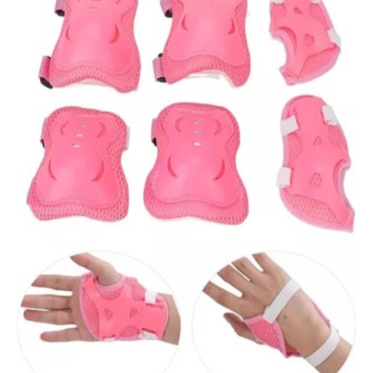 GENERICO - Kit Protección Rosado para Patines Niña Completo