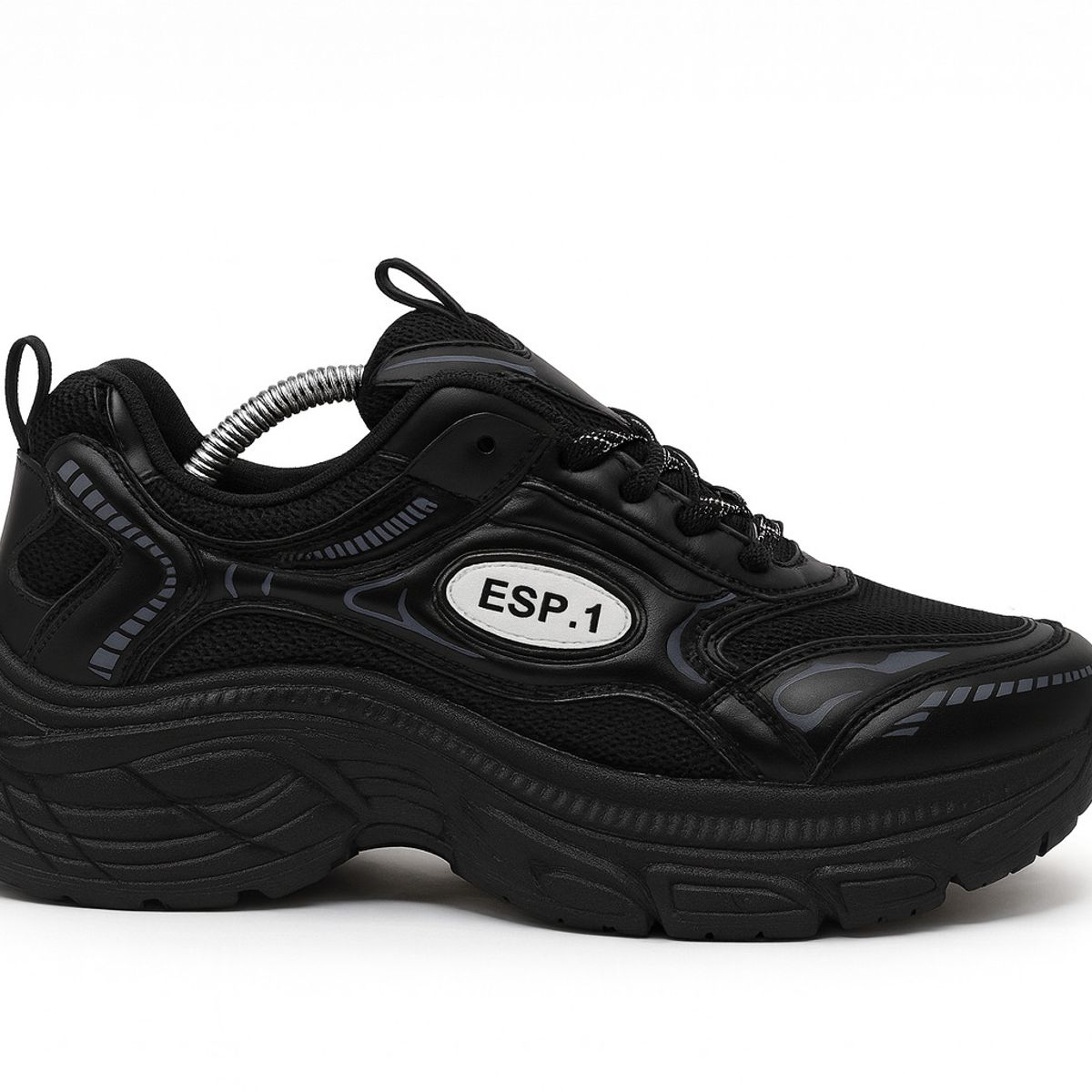 APOSTOL - Zapatilla Mujer Deportiva Chunky Negra Urbana Plataforma