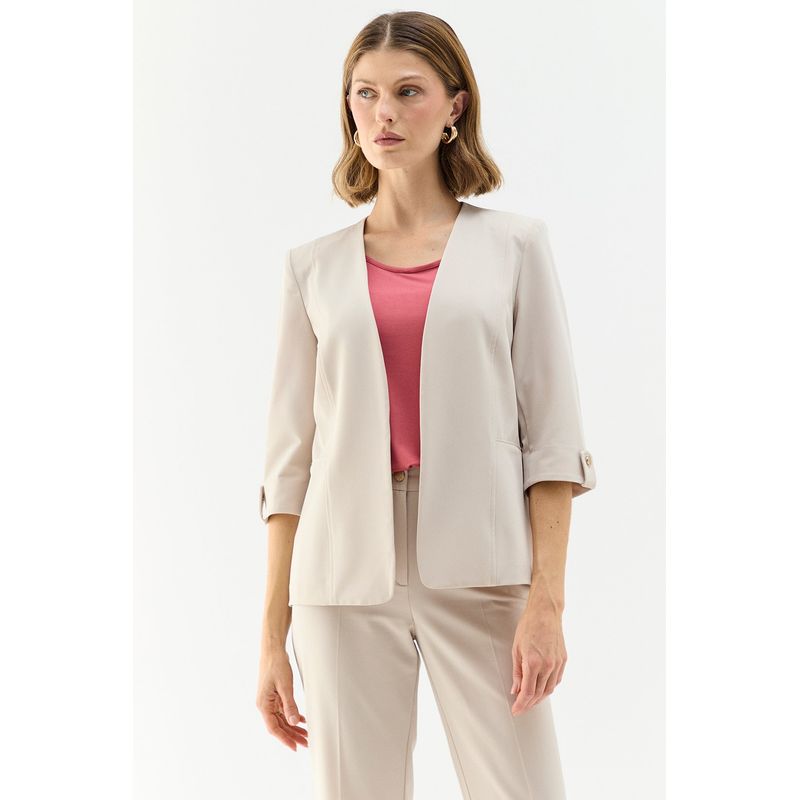 MA GRIFFE - Blazer Beige Mujer Magriffe