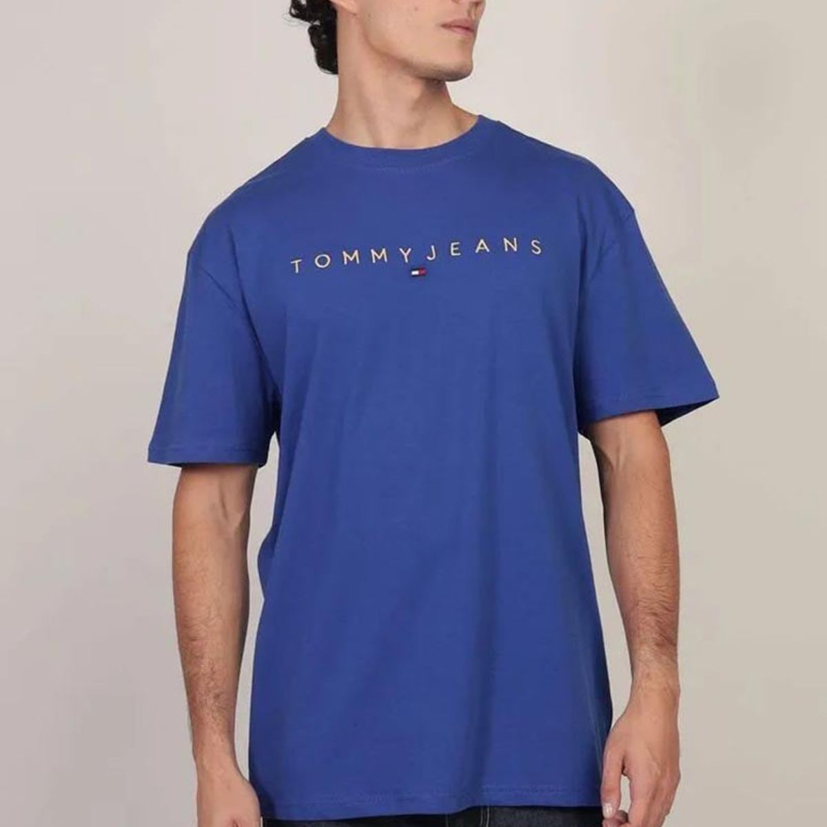 TOMMY HILFIGER - Polera Regular Fit Con Logo Bordado Azul Tommy Jeans