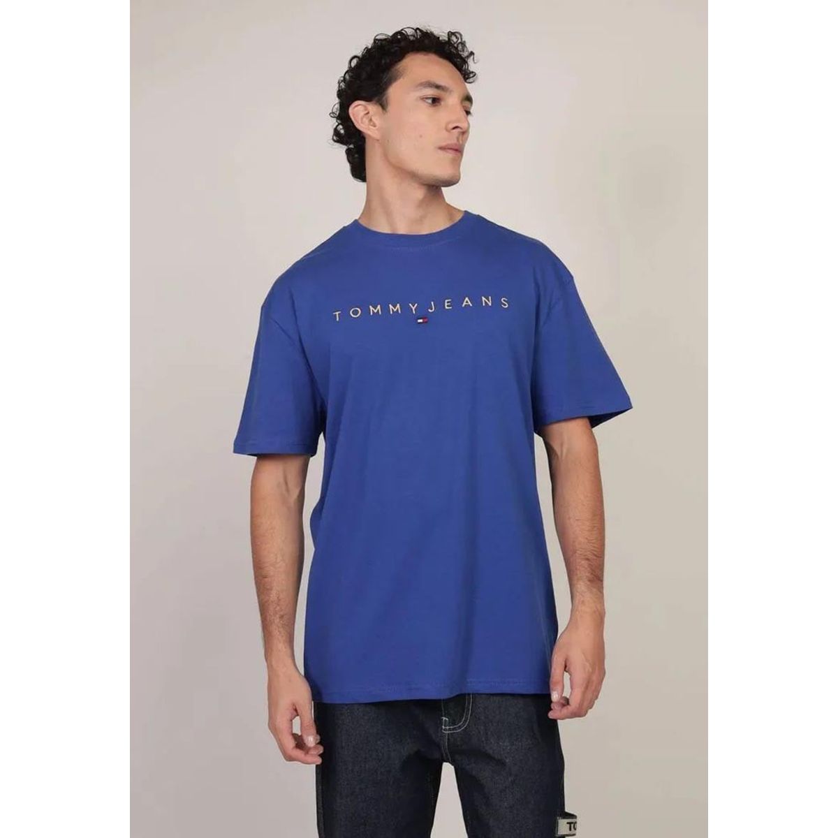 TOMMY HILFIGER - Polera Regular Fit Con Logo Bordado Azul Tommy Jeans