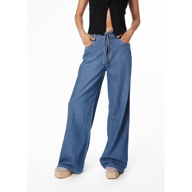 EFESIS - JEANS VICUÑA PALAZZO LIVIANO C PABILO - Azul