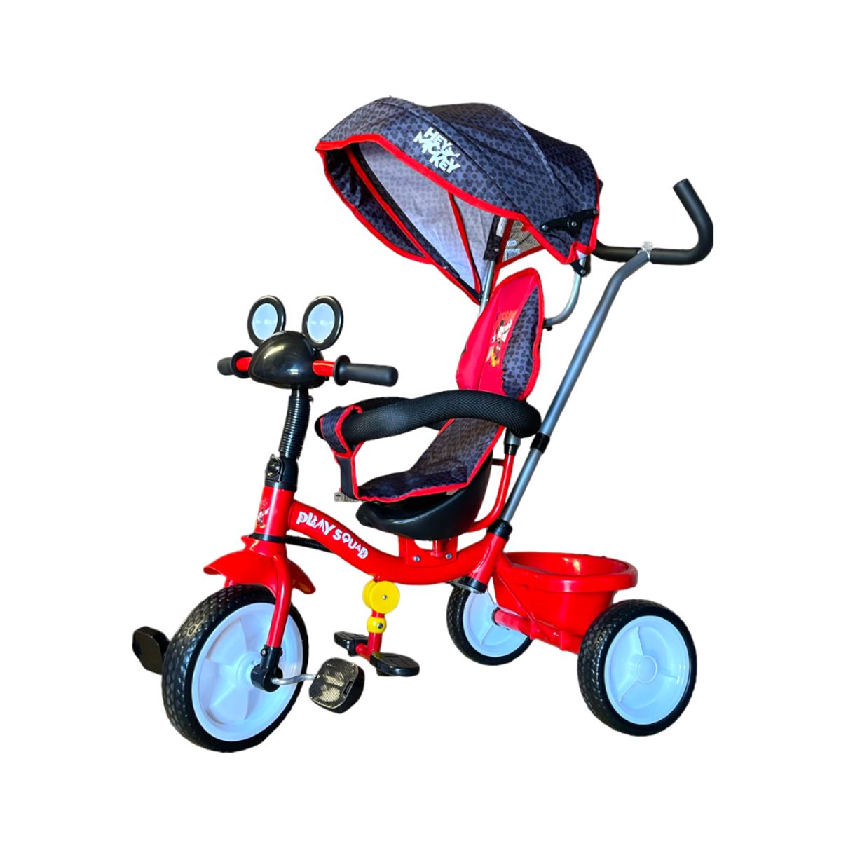 BALOGO - TRICICLO CON GUIA TECHO Y ASIENTO 360º MICKEY