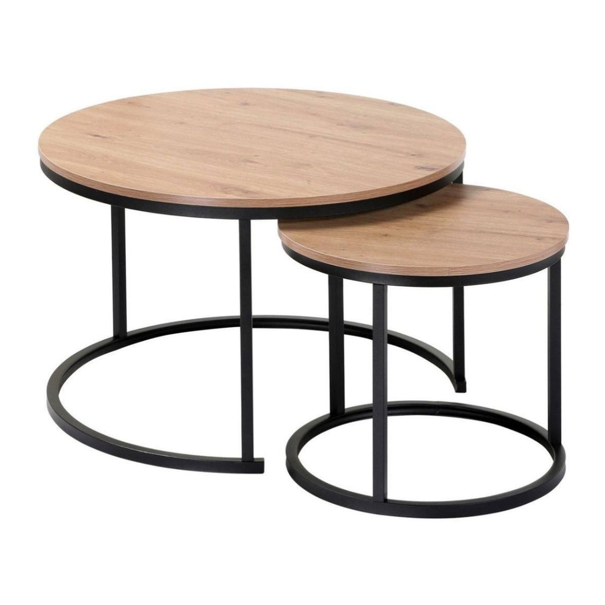 PANDALINO - Juego de 2 Mesas Auxiliares Kahlo: ¡Multiuso y Estiloso!