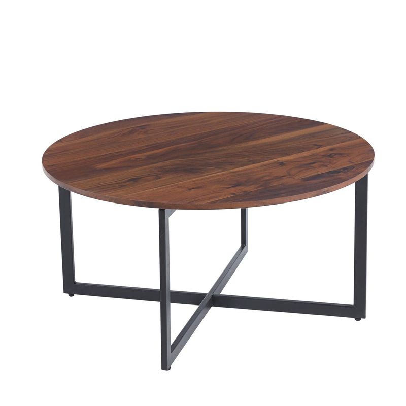 PANDALINO - Mesa de Centro Redonda Naomi: Estilo Clásico para tu Living