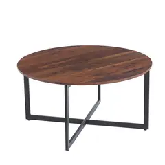 PANDALINO - Mesa de Centro Redonda Naomi: Estilo Clásico para tu Living