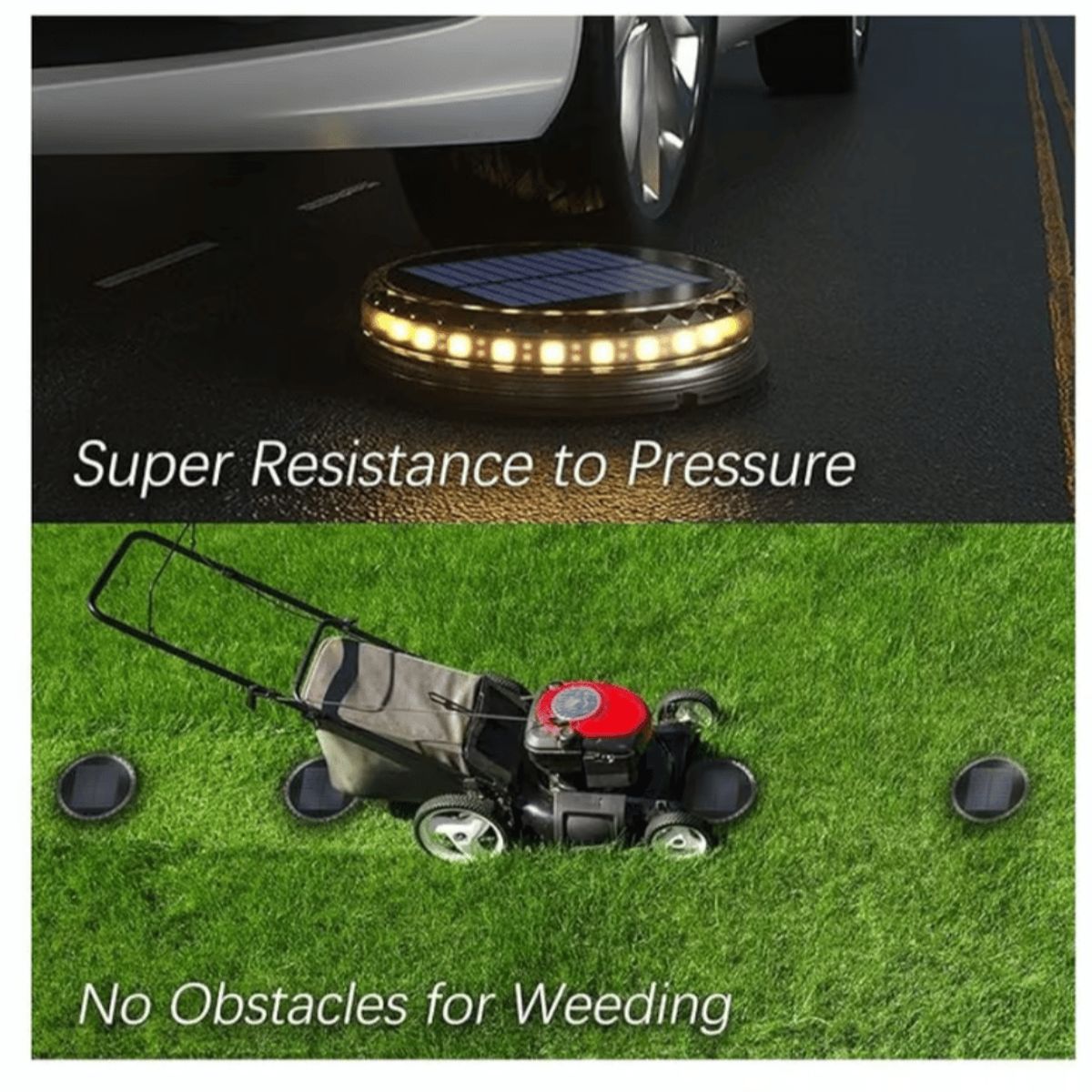 GENERICO - Pack 2 Lampara Disco Solar Impermeable Estaca Jardin Luz Calida