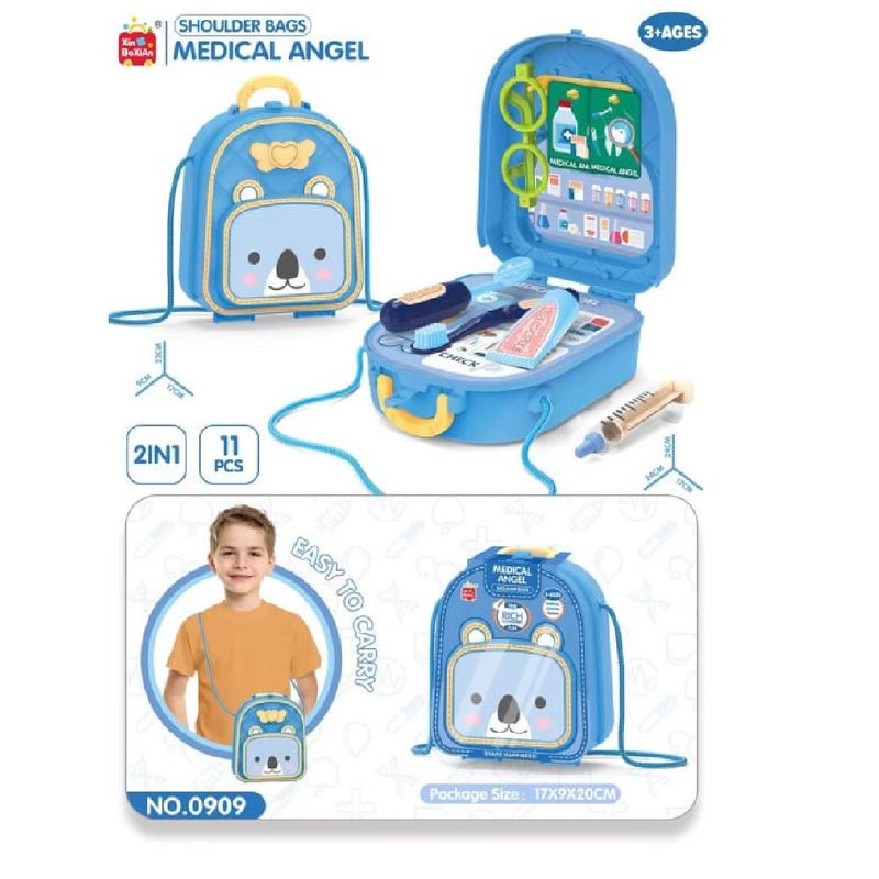 ANGELES DEL HOGAR - Mochila Juguete Set Medico Niño Azul