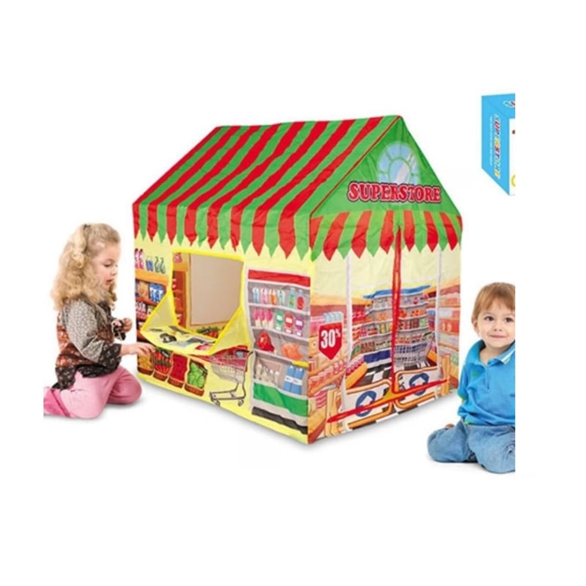 ANGELES DEL HOGAR - Carpa Niños Tienda de Juegos SuperMercado Verde y Rojo
