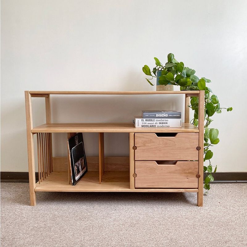 LANENA TALLER - Mueble Rack Vinilos Madera Lenga