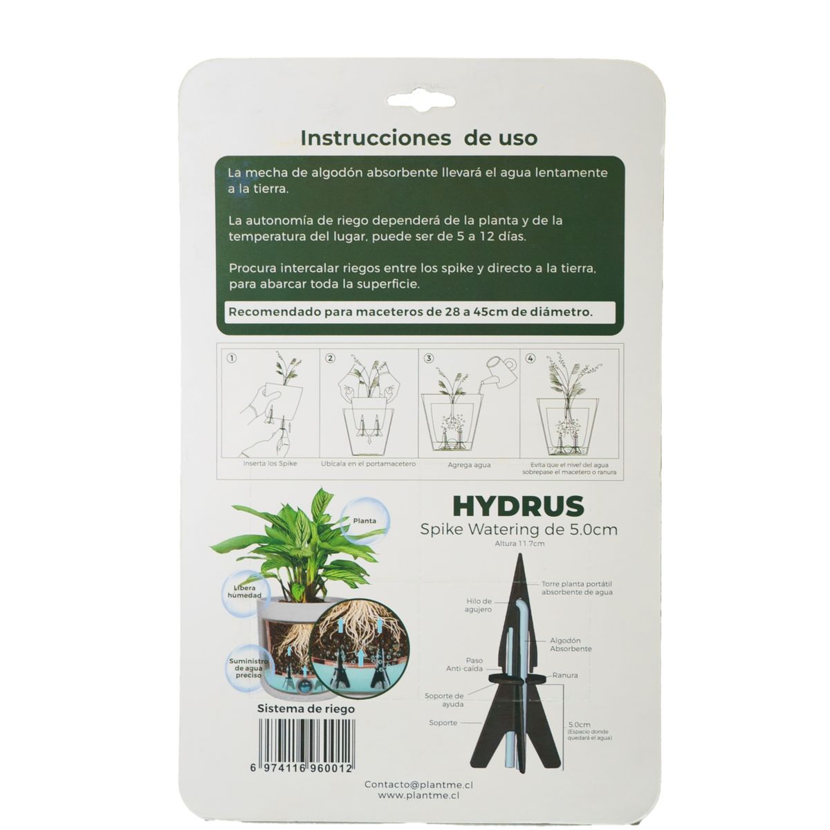 PLANT ME - Estaca de Autorriego Sistema Autorregante Hydrus 5.0 4PCS