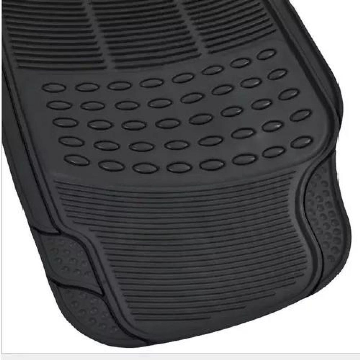 GENERICO - Alfombra de piso de goma para auto, universal, set de 3 piezas, color negro