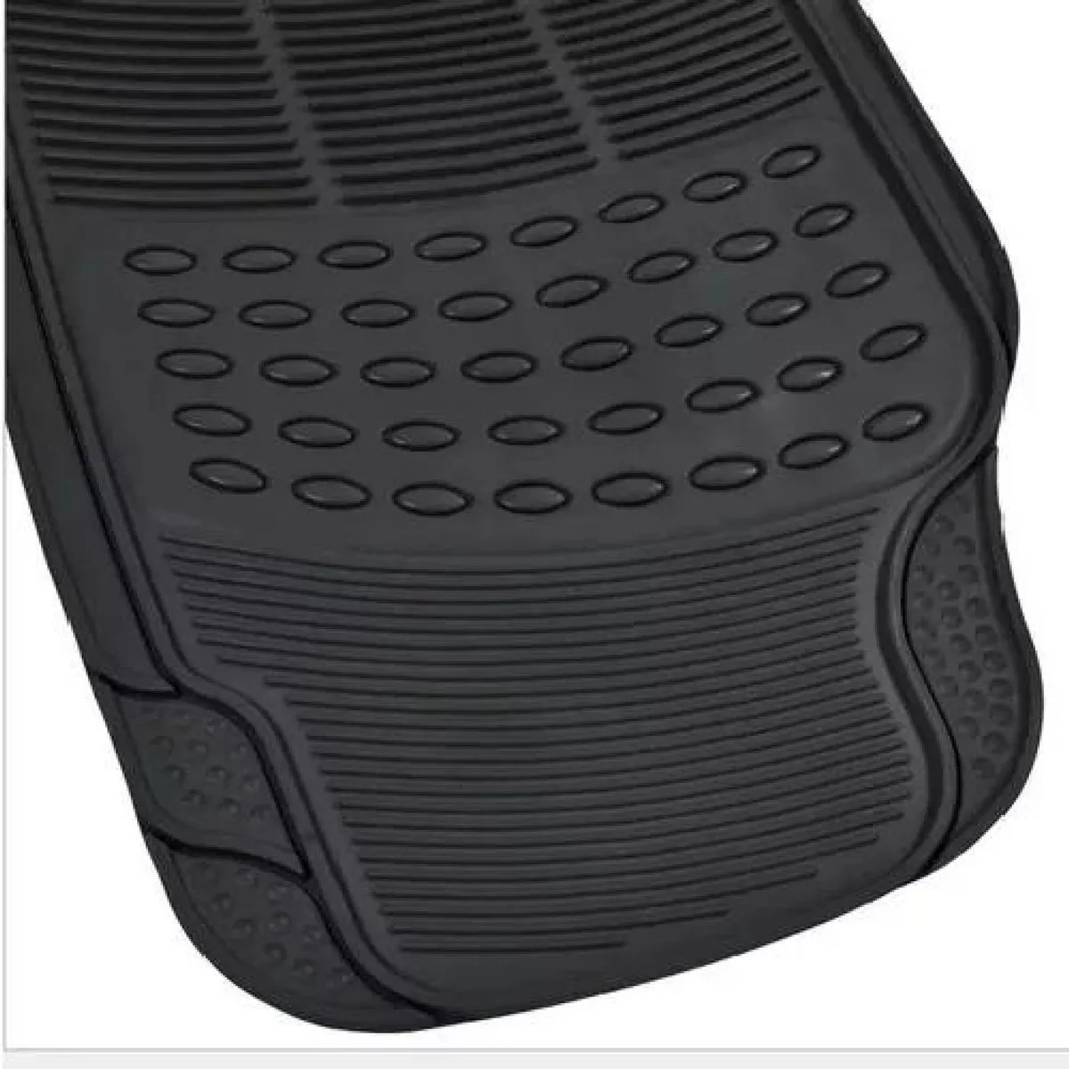 GENERICO - Alfombra de piso de goma para auto, universal, set de 3 piezas, color negro