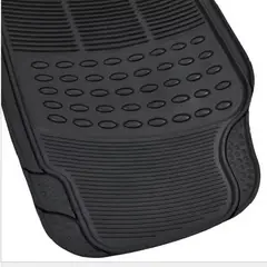 GENERICO - Alfombra de piso de goma para auto, universal, set de 3 piezas, color negro