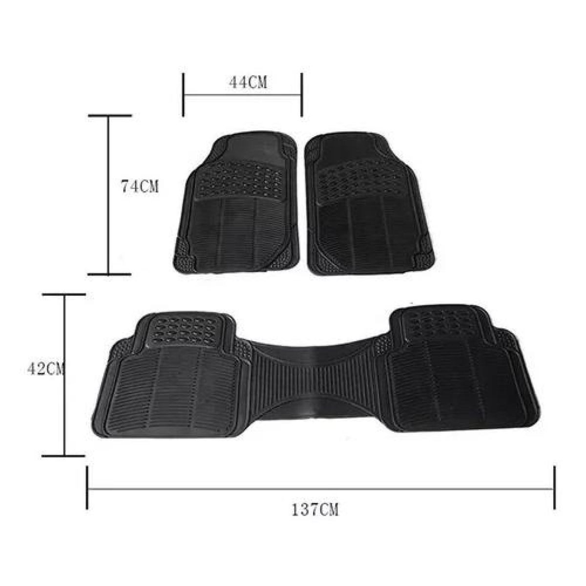 GENERICO - Alfombra de piso de goma para auto, universal, set de 3 piezas, color negro