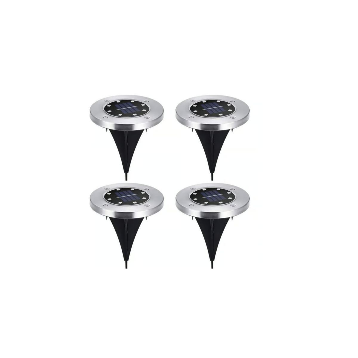 GENERICO - Set 4 Focos Led 8 Colores Carga Solar Para Jardín Con Estaca