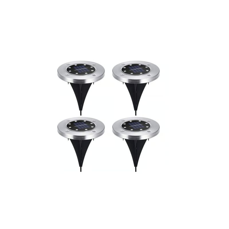 GENERICO - Set 4 Focos Led 8 Colores Carga Solar Para Jardín Con Estaca