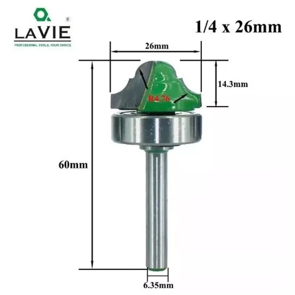 GENERICO - Fresa Madera Moldura Tablero Toma ¼ x 26 mm