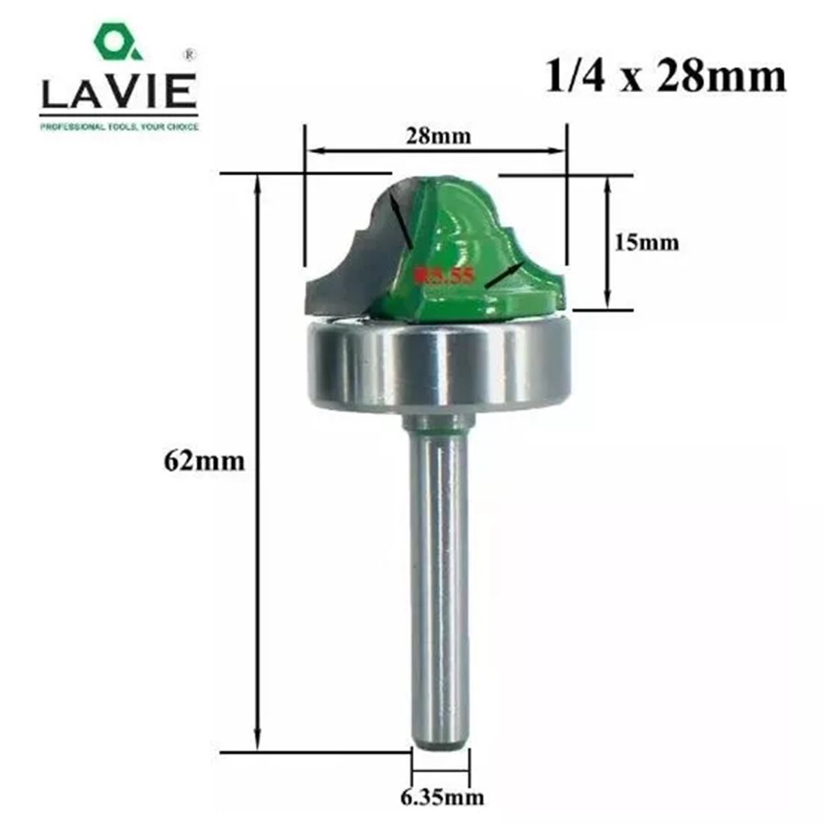 GENERICO - Fresa Madera Moldura Tablero Toma ¼ x 28 mm