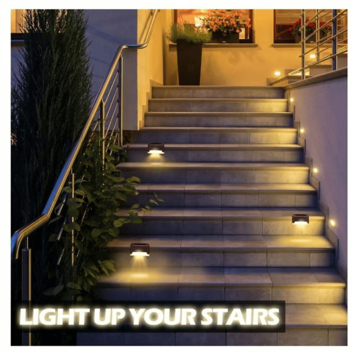 GENERICO - Pack 4 Lampara Led Aplique De Pared Solar Exterior Jardin