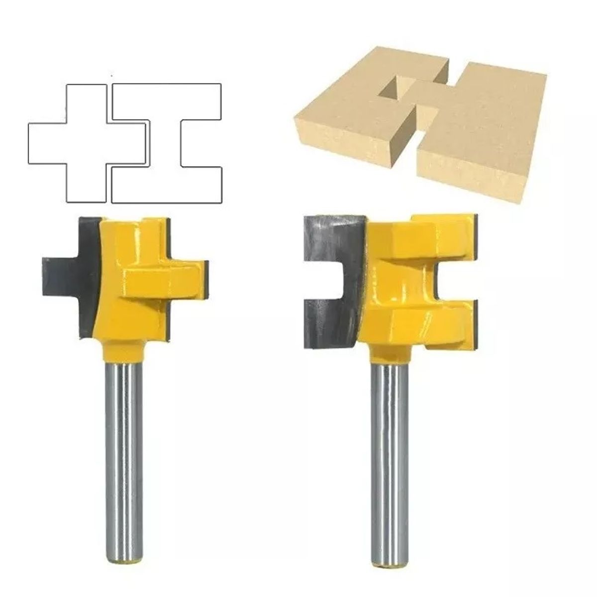 GENERICO - Fresa Madera Ensamble Machimbrado Vástago ¼  X 22mm