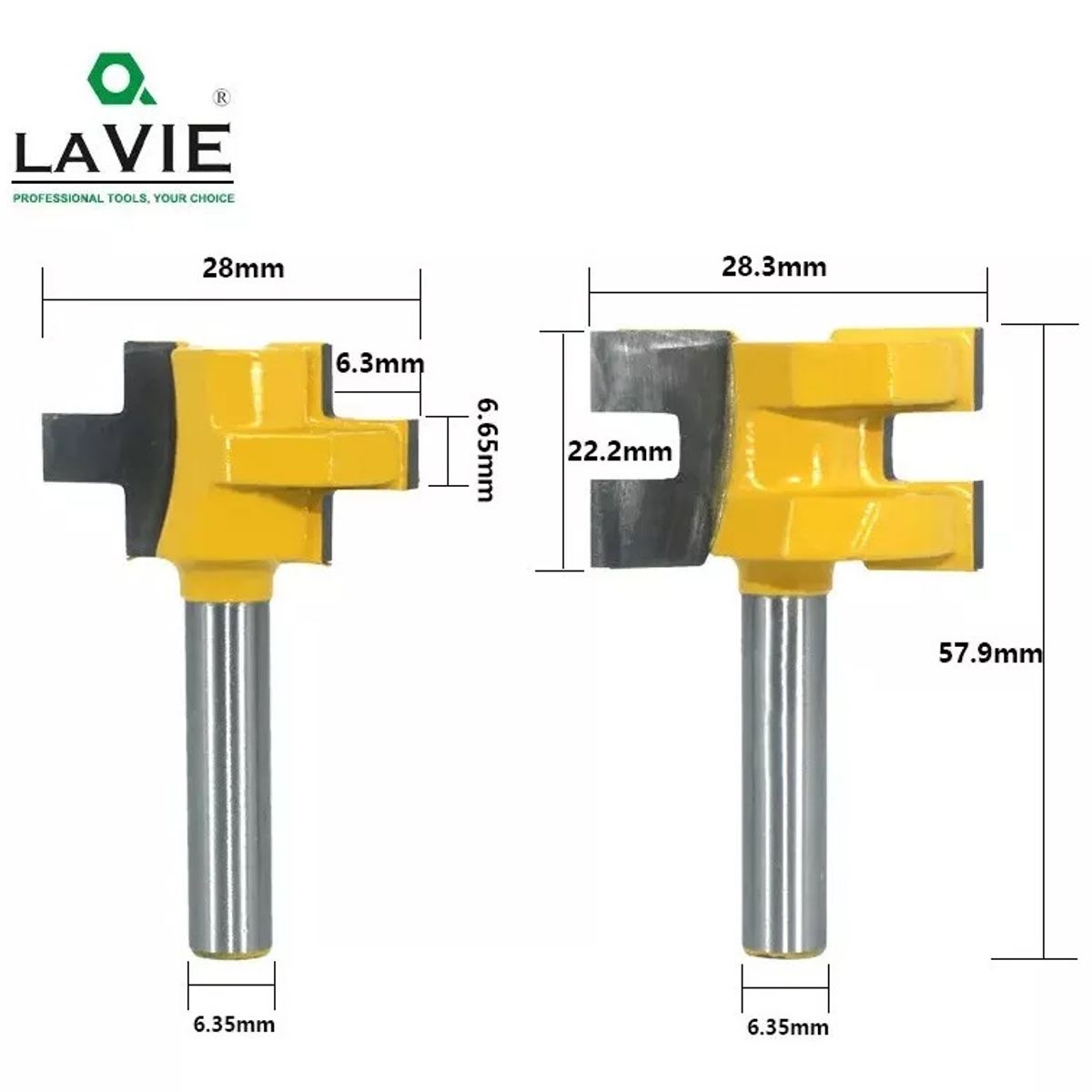 GENERICO - Fresa Madera Ensamble Machimbrado Vástago ¼  X 22mm