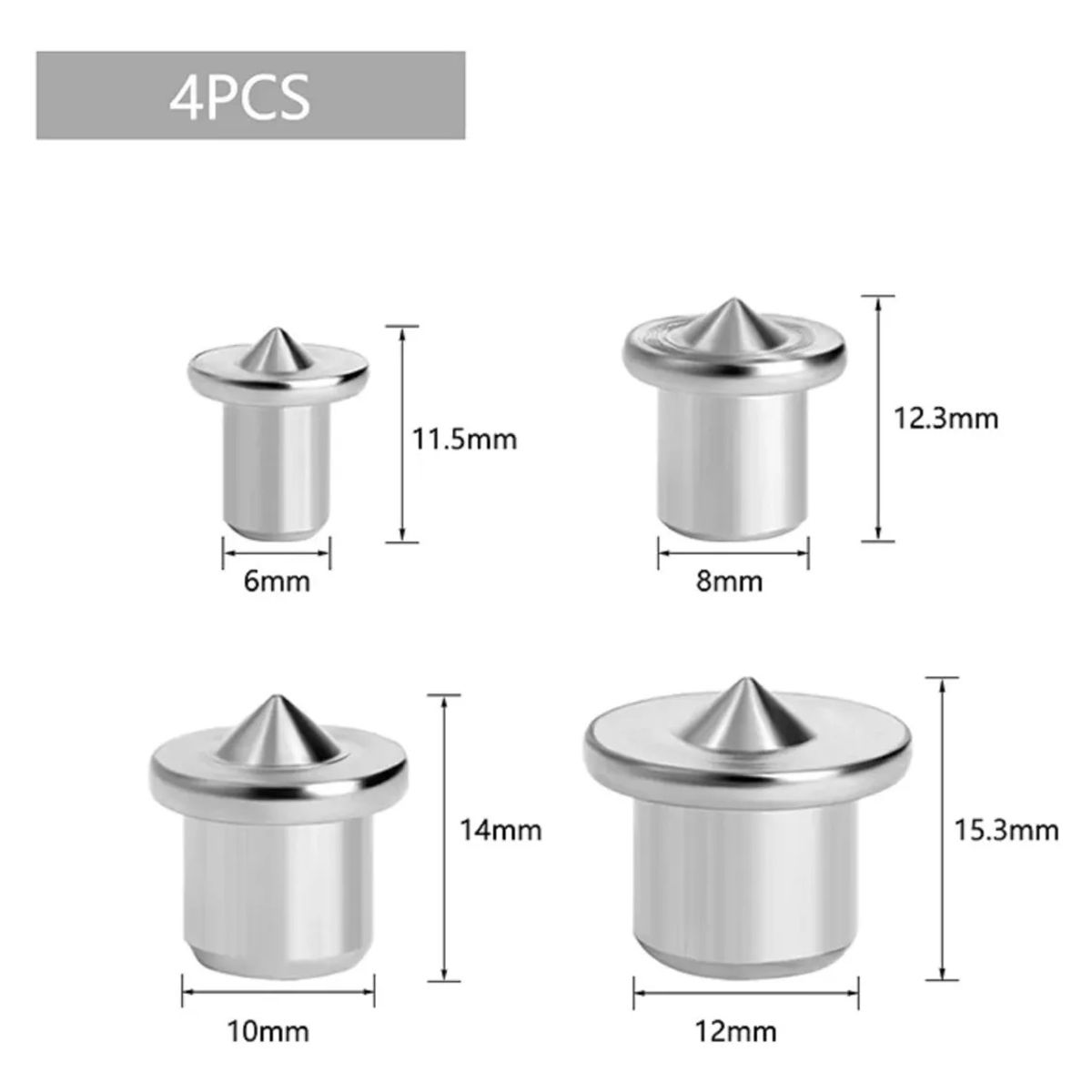 GENERICO - Marcador Guía Tarugos Madera 4pcs 6 8 10 Y 12mm