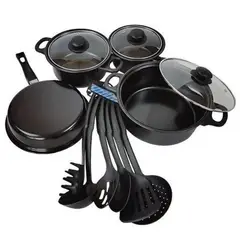 ANGELES DEL HOGAR - Juego De Ollas Cocina Antiadherente Set De 13 Piezas