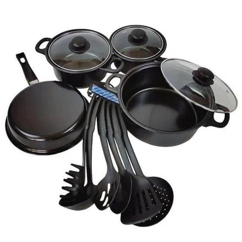ANGELES DEL HOGAR - Juego De Ollas Cocina Antiadherente Set De 13 Piezas