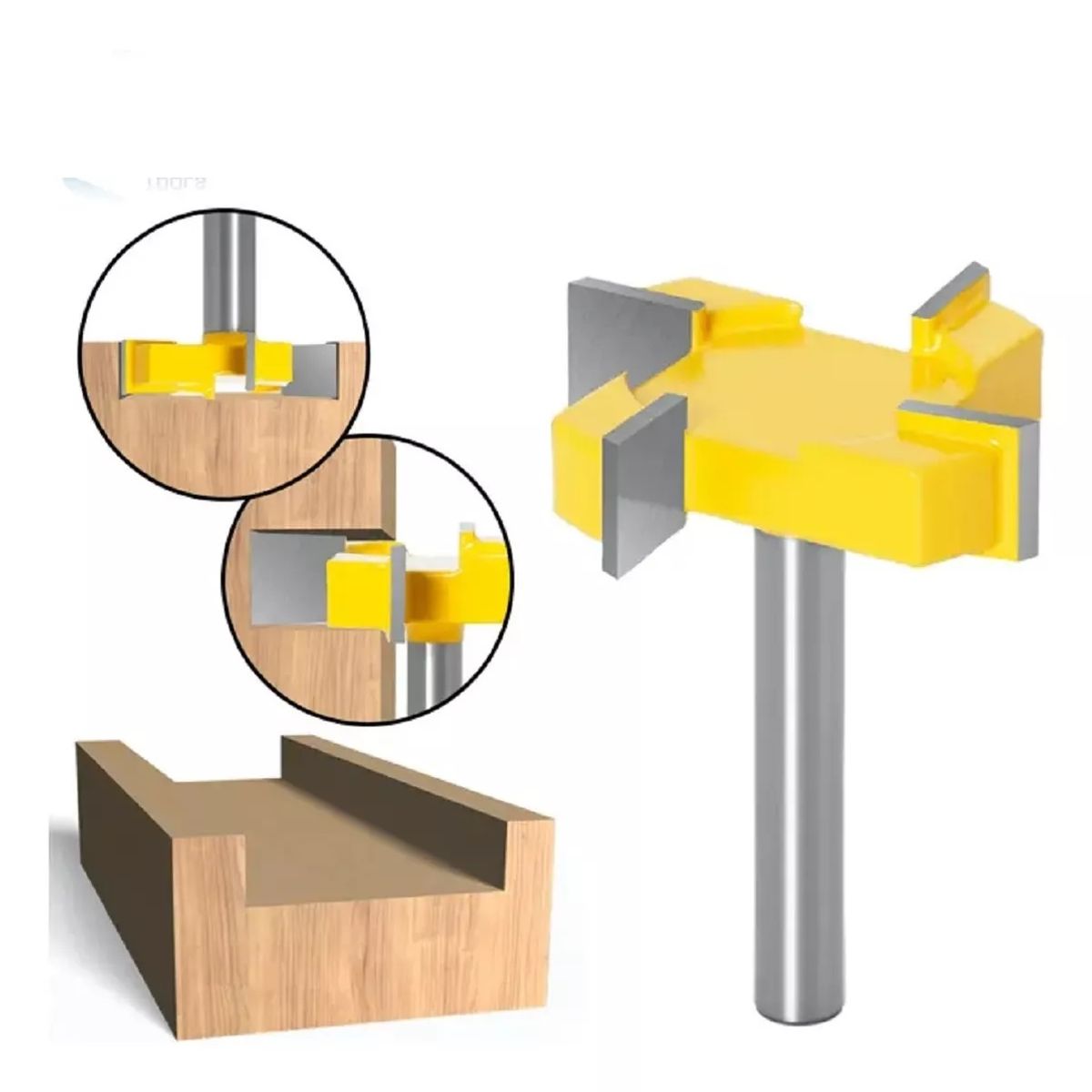 GENERICO - Fresa Madera Vaciado Invertida Copiadora T Toma ¼ x 9.5 x40 mm