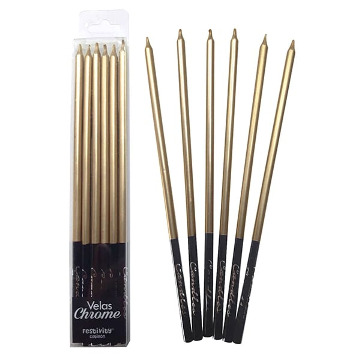 GENERICO - VELA CHROME DORADA X6 UNI