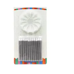 GENERICO - VELA GLITTER PLATEADO X24