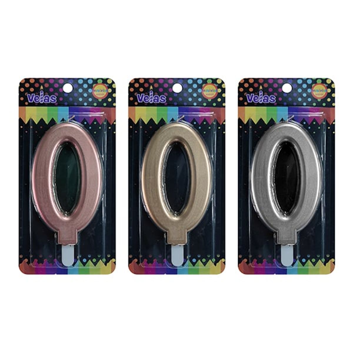 GENERICO - VELA NUMERAL GIGANTE METALLIC N0 X1 UNI