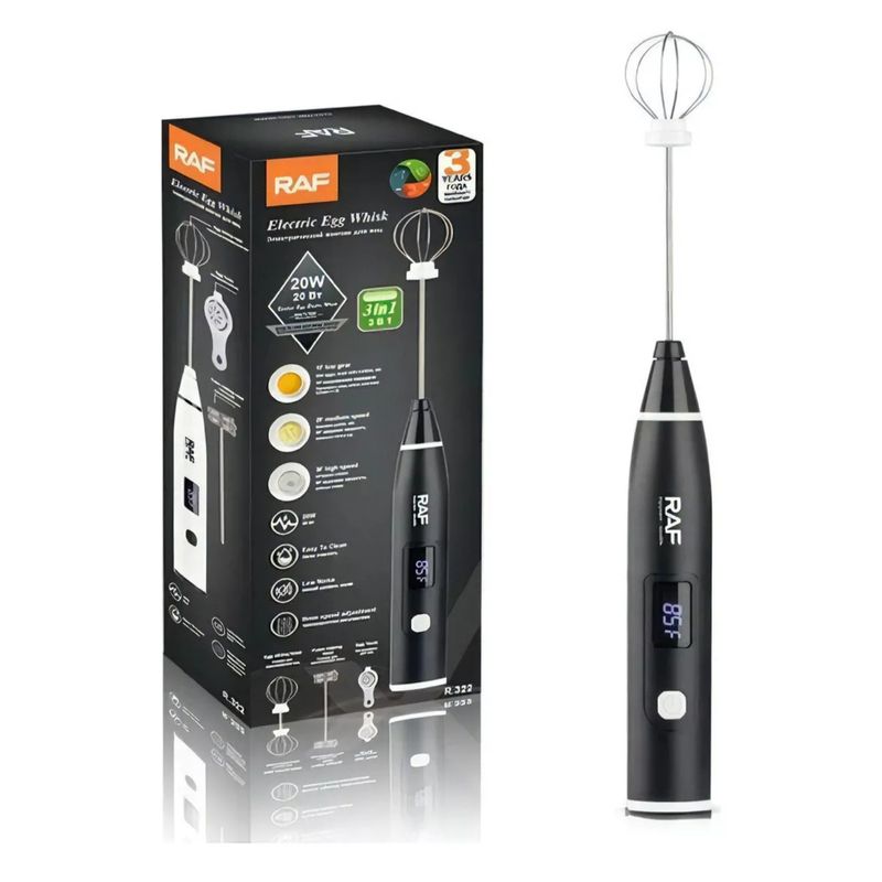 GENERICO - Batidora Electrica Espumador Recargable Raf 20w 3 En 1