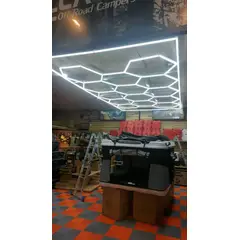 GENERICO - Luz Led 14 Hexagonos 4.8 x 2.4 Mt 6500K 672 Watts 220V