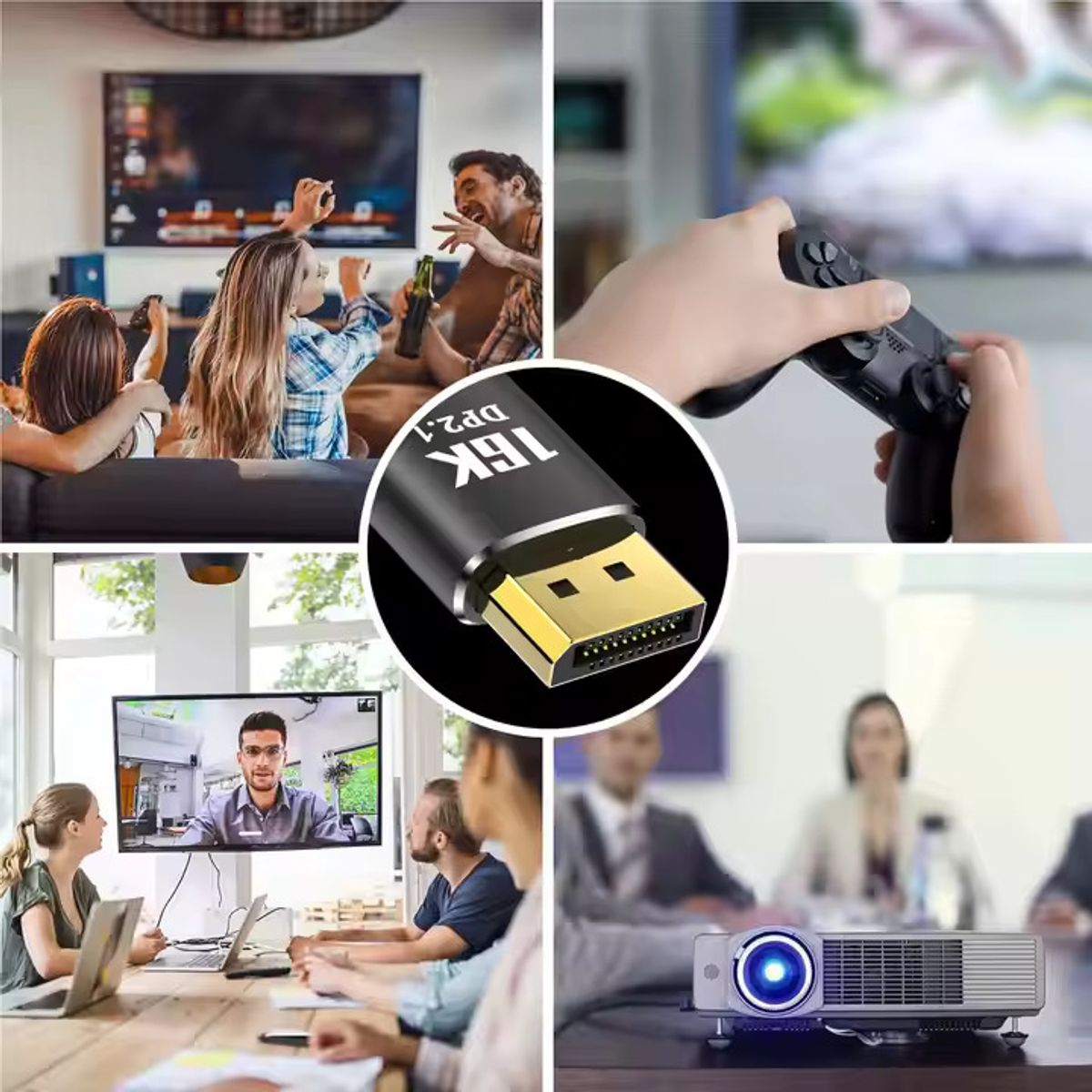 GENERICO - Cable Displayport V21 Uhd De Hasta 240hz 2k 3,0 Mts