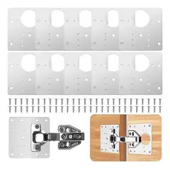KUANGYE - 10 Pcs Placa De Reparacion Bisagra Mueble Tornillos Puerta