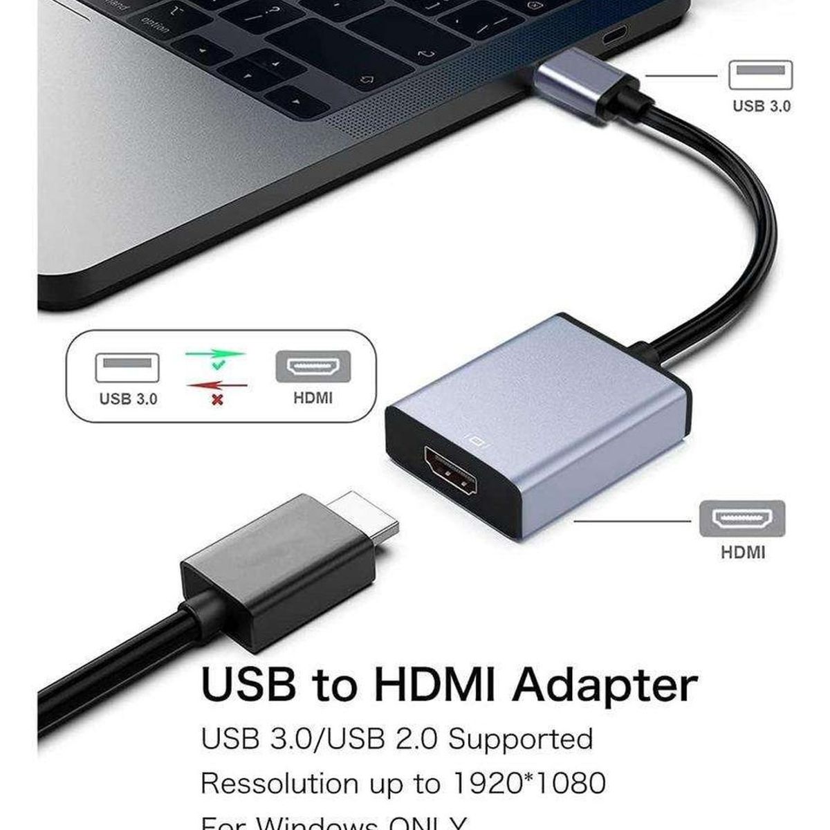 Adaptador Conversor de Video Convertidor USB 3.0 a HDMI HDTV, marca GEN - Foto 2
