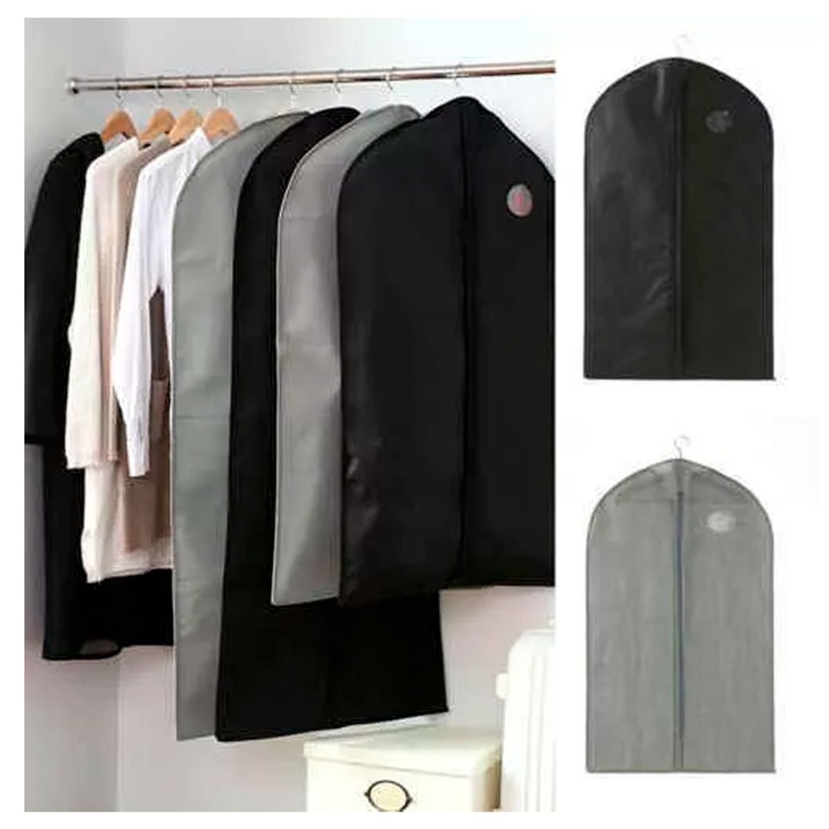 GENERICO - 4 Fundas Protectora Cubre Trajes Vestidos Organizador crema.